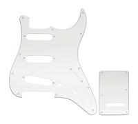Musiclily Pro 11 Agujeros ST Golpeador y Placa Trasera para Guitarra Eléctrica Squier Sonic Strat SSS, 3 capas Blanco