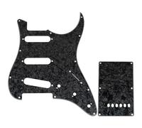 Musiclily Pro 11 Agujeros ST Golpeador y Placa Trasera para Guitarra Eléctrica Tagima TG-530 Strat SSS, 4 capas Black Pearl