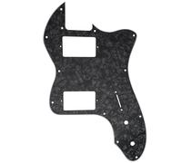 Musiclily Pro 12 Agujeros Cubierto HH Golpeador para Guitarra Eléctrica Fender 72 Tele Thinline Style, 4 Capas Black Pearl