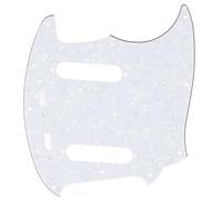 Musiclily Pro 12 Agujeros Pickguard Golpeador de Guitarra para Fender American Mustang, 4 capas White Pearl