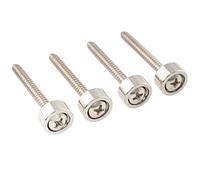 Musiclily Pro 12mm Acero Casquillo Atornillado Bushings de Fijación de Mástil para Guitarra Eléctrica y Bajo, Nickel(Set de 4)