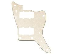 Musiclily Pro 13 Agujeros Guitarra Golpeador para USA Vintage 60s Jazzmaster y SQ Classic Vibe, Aged White Pearl 4 capas