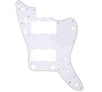Musiclily Pro 13 Agujeros Pickguard de Guitarra Golpeador para JPN Fender Japan Jazzmaster,4 capas White Pearl