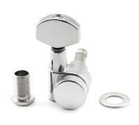 Musiclily Pro 15:1 Ratio Individuales 2-Pin Clavija de Afinación Bloqueo Lado Graves Clavijero Bloqueantes con Botón Hexagonal para Guitarra Eléctrica tipo SQ Strat Tele, Cromado