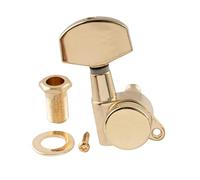 Musiclily Pro 15:1 Ratio Individuales Clavija de Afinación Bloqueo Lado Graves Clavijero Bloqueantes con Botón Hex Grande Tornillo 45° para Guitarra Eléctrica Acústica, Dorado