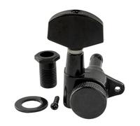 Musiclily Pro 15:1 Ratio Individuales Clavija de Afinación Bloqueo Lado Graves Clavijero Bloqueantes con Botón Hex Grande Tornillo ángulo Recto para Guitarra Eléctrica Acústica, Negro