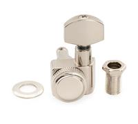 Musiclily Pro 18:1 Ratio Individuales 2-Pin Clavija de Afinación Bloqueo Lado Agudo Clavijero Bloqueantes con Botón Hex para Guitarra Eléctrica Fender Strat Tele, Nickel