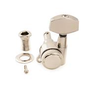 Musiclily Pro 18:1 Ratio Individuales Clavija de Afinación Bloqueo Lado Agudo Clavijero Bloqueantes con Botón Hex Grande Tornillo 45° para Guitarra Eléctrica Acústica, Nickel