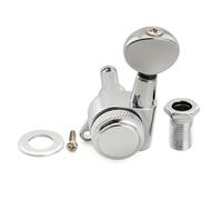 Musiclily Pro 18:1 Ratio Individuales Clavija de Afinación Bloqueo Lado Agudo Clavijero Bloqueantes con Botón Oval Vintage Tornillo 45° para Guitarra Eléctrica tipo Strat Tele, Cromado