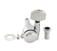 Musiclily Pro 18:1 Ratio Individuales Clavija de Afinación Bloqueo Lado Agudo Clavijero Bloqueantes con Botón Hex Tornillo 45° para Guitarra Eléctrica tipo Strat Tele, Cromado