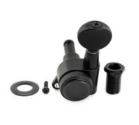 Musiclily Pro 18:1 Ratio Individuales Clavija de Afinación Bloqueo Lado Agudo Clavijero Bloqueantes con Botón Oval Vintage Tornillo 45° para Guitarra Eléctrica tipo Strat Tele, Negro