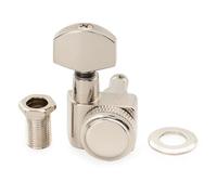 Musiclily Pro 18:1 Ratio Individuales Clavija de Afinación Bloqueo Lado Graves Clavijero Bloqueantes con Botón Hex para Guitarra Eléctrica Fender Strat Tele, Nickel