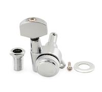 Musiclily Pro 18:1 Ratio Individuales Clavija de Afinación Bloqueo Lado Graves Clavijero Bloqueantes con Botón Hex Tornillo 45° para Guitarra Eléctrica tipo Strat Tele, Cromado