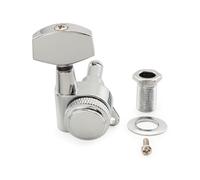 Musiclily Pro 18:1 Ratio Individuales Clavija de Afinación Bloqueo Lado Graves Clavijero Bloqueantes con Botón Hex Grande Tornillo 45° para Guitarra Eléctrica Acústica, Cromado