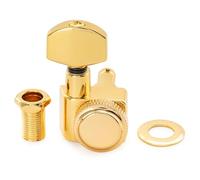 Musiclily Pro 18:1 Ratio Individuales Clavija de Afinación Bloqueo Lado Graves Clavijero Bloqueantes con Botón Hex para Guitarra Eléctrica Fender Strat Tele, Dorado