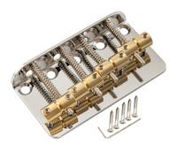 Musiclily Pro 19mm Clásico Estandar Top-Load Puente Bajo 4 Cuerdas con Selletas Latón Placa Acero para Precision/Jazz Bass, Nickel