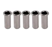 Musiclily Pro 25,5mm Latón Férulas Casquillo Cuerda Bajo String Ferrules para Jazz Bass/Precision Bass, Níquel(Set de 5)