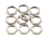 Musiclily Pro 3/8 Pulgada Tuercas Hexagonales de Acero para Potenciometros USA CTS y Jack Switchcraft, Nickel(10 Piezas)