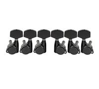 Musiclily Pro 3L+3R Ratio 18:1 Sellado Guitarra Clavijeros Bloqueo Clavijas de Afinación con Botones Hexagonales Grandes Tornillo 45 Grados para Guitarra Eléctrica/Acústica tipo LP SG, Negro