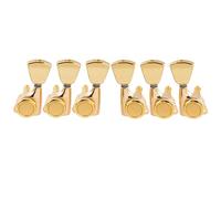 Musiclily Pro 3L+3R Ratio 18:1 Sellado Guitarra Clavijeros Bloqueo Clavijas de Afinación con Botones Keystone Tornillo 45 Grados para Guitarra Eléctrica/Acústica tipo LP SG, Dorado