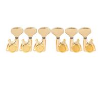 Musiclily Pro 3L+3R Ratio 18:1 Sellado Guitarra Clavijeros Bloqueo Clavijas de Afinación con Botones Y-Style Tornillo 45 Grados para Guitarra Eléctrica/Acústica tipo LP SG, Dorado