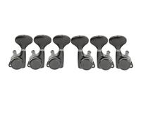 Musiclily Pro 3L+3R Ratio 18:1 Sellado Guitarra Clavijeros Bloqueo Clavijas de Afinación con Botones Y-Style Tornillo 45 Grados para Guitarra Eléctrica/Acústica tipo LP SG, Negro