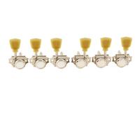 Musiclily Pro 3L3R Vintage Guitarra Clavijas Afinación Bloqueo Locking Tuners Clavijeros Bloqueantes para Guitarra Eléctrica Acústica Les Paul, Níquel con Botones Keystone Crema