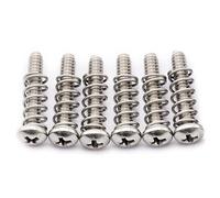 Musiclily Pro #4-40X5/8" Tornillos y Muelles Entonación Selleta Set de 6 | Acero Inoxidable, para Puente Trémolo de Guitarra Eléctrica tipo Fender Strat
