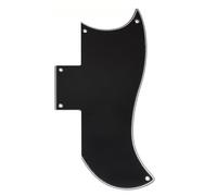 Musiclily Pro 5 Agujeros Half Face Golpeador Pickguard para Guitarra Eléctrica EPI China Made SG Standard 61, 3 capas Negro