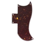 Musiclily Pro 5 Agujeros Half Face Golpeador Pickguard para Guitarra Eléctrica EPI China Made SG Standard 61, 4 capas Tortoise Shell