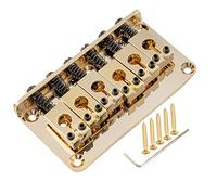 Musiclily Pro 52,5mm Puente Fijo Hardtail Bridge Selletas Estilo para Guitarra Eléctrica tipo Strat Tele, Dorado