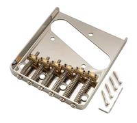 Musiclily Pro 54 mm Puente Vintage 6 Selletas Latón Placa Acero para Guitarra Eléctrica Squier Import Tele, Nickel