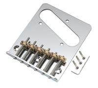 Musiclily Pro 54mm Moderno Puente Telecaster 6 Selletas Barril de Latón para Guitarra Eléctrica estilo Tele, Cromado