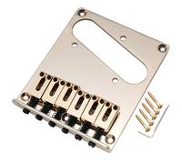 Musiclily Pro 54mm Moderno Puente Telecaster 6 Selletas de Aleación Zinc para Squier y Guitarra Eléctrica estilo Tele Importación, Dorado