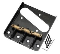 Musiclily Pro 54mm Vintage Puente Telecaster 3 Selletas Barril de Latón para Squier y Guitarra Eléctrica estilo Tele Importación, Negro