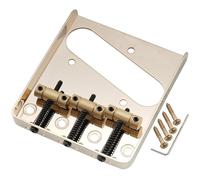 Musiclily Pro 54mm Vintage Puente Telecaster 3 Selletas Barril de Latón para Squier y Guitarra Eléctrica estilo Tele Importación, Dorado