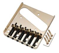 Musiclily Pro 54mm Vintage Puente Telecaster 6 Selletas Barril de Latón para Squier y Guitarra Eléctrica estilo Tele Importación, Dorado