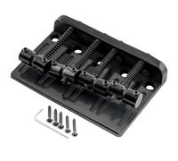 Musiclily Pro 57mm Heavy Duty 4 Cuerdas Puente Bajo Vintage Latón Selletas para Bajo Eléctrico Precision/Jazz Bass, Negro