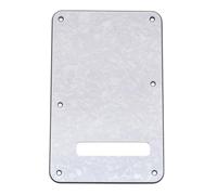 Musiclily Pro 6 Agujeros ST Placa Trasera para Guitarra Eléctrica Squier Sonic Strat HSS, 4 capas White Pearl