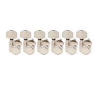 Musiclily Pro 6 en línea 2-Pin Clavijas de Afinación Bloqueo 18:1 Ratio Clavijeros Bloqueantes con Botón Hex para Guitarra Eléctrica Fender Strat Tele, Nickel