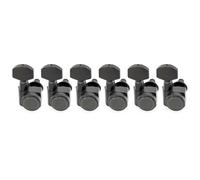 Musiclily Pro 6 en línea 2-Pin Clavijas de Afinación Bloqueo 18:1 Ratio Clavijeros Bloqueantes con Botón Hex para Guitarra Eléctrica Fender Strat Tele, Negro