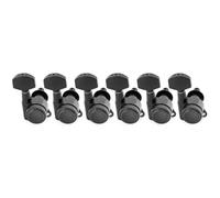 Musiclily Pro 6 en línea Clavijas de Afinación Bloqueo 18:1 Ratio Clavijeros Bloqueantes con Botón Hex Tornillo 45° para Guitarra Eléctrica tipo Strat Tele, Negro