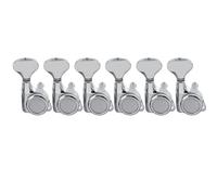 Musiclily Pro 6 en Línea Ratio 18:1 Sellado Guitarra Clavijeros Bloqueo Clavijas de Afinación con Botones G-Style Tornillo 45 Grados para Guitarra Eléctrica tipo Strat Tele, Cromado