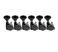 Musiclily Pro 6 en Línea Ratio 18:1 Sellado Guitarra Clavijeros Bloqueo Clavijas de Afinación con Botones G-Style Tornillo 45 Grados para Guitarra Eléctrica tipo Strat Tele, Negro