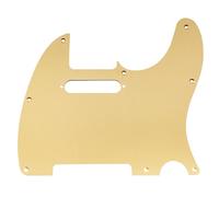Musiclily Pro 8 Agujeros Aluminio Golpeador Telecaster Pickguard para Guitarra Eléctrica American/Mexican Fender Standard Tele,Gold Anodized