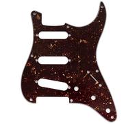 Musiclily Pro 8 Agujeros Golpeador ST Guitarra SSS Pickguard para Guitarra Eléctrica 2008-2019 China Squier Classic Vibe SQ CV 50s Reissue Vintage tipo Strat, 4 capas Tortoise Shell
