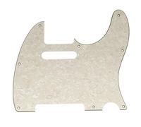 Musiclily Pro 8 Agujeros SS Golpeador TL Pickguard 4 capas Aged White Pearl | para Guitarra Eléctrica Squier Sonic Tele