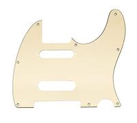 Musiclily Pro 8 Agujeros SS TL Golpeador Pickguard 3 Capas Crema | para Guitarra Eléctrica USA/México Fender Deluxe Nashville Tele