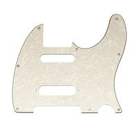 Musiclily Pro 8 Agujeros SS TL Golpeador Pickguard 4 Capas Aged White Pearl | para Guitarra Eléctrica USA/México Fender Deluxe Nashville Tele