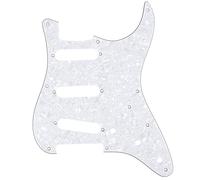 Musiclily Pro 8 Agujeros SSS 50s 57 Vintage Style Strat Pickguard Golpeador para American Stratocaster, 4 capas White Pearl